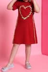 Buy_Petite Pomme_Red Viscose Embroidery Heart Embellished Dress 