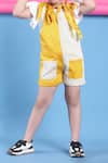 Petite Pomme_Yellow Cotton And Cream Designer Jumpsuit _Online_at_Aza_Fashions