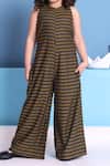 Buy_Samyukta Singhania_Navy Cotton And Olive Checkered Jumpsuit _Online_at_Aza_Fashions