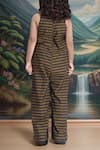 Shop_Samyukta Singhania_Navy Cotton And Olive Checkered Jumpsuit _at_Aza_Fashions