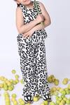 Petite Pomme_Black Viscose Leopard Print Top And Pant Set _Online_at_Aza_Fashions