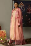 Shop_Quod_Pink Silk Organza Embroidery Round Neck Overlay _Online_at_Aza_Fashions