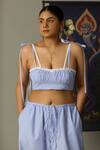 Shop_Quod_Blue Cotton Scoop Neck Reef Bralette _Online_at_Aza_Fashions