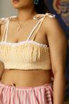 Shop_Quod_Yellow Cotton Scoop Neck Reef Striped Bralette _Online_at_Aza_Fashions