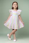 Buy_Petite Pomme_Multi Color Cotton Stripes Dress _at_Aza_Fashions