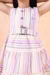 Petite Pomme_Multi Color Linen Pink Stripe Printed Dress_at_Aza_Fashions