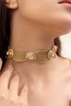 Buy_Joules By Radhika_Gold Plated Designer Finish Choker Necklace _at_Aza_Fashions