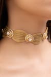 Shop_Joules By Radhika_Gold Plated Designer Finish Choker Necklace _at_Aza_Fashions