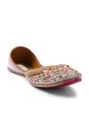 Buy_Doriaana_White Zara Designer Embroidered Jutti _Online_at_Aza_Fashions