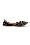 Doriaana_Black Embroidered Velvet Jutti _Online_at_Aza_Fashions