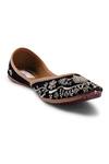 Buy_Doriaana_Black Embroidered Velvet Jutti _Online_at_Aza_Fashions