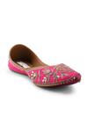 Buy_Doriaana_Pink Aisha Designer Hot Jutti _Online_at_Aza_Fashions
