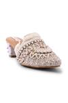 Buy_Doriaana_White Beads, Embroidery Embellished Designer Mules _Online_at_Aza_Fashions