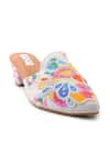 Buy_Doriaana_White Embroidery Designer Heels _Online_at_Aza_Fashions