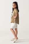 Three_Beige Linen Embroidery Floral Shirt _Online_at_Aza_Fashions