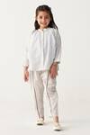 Buy_Three_White Striped Gather Neck Shirt _at_Aza_Fashions