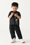 Buy_Three_Black Poplin Applique Poppy Shirt And Pant Set _Online_at_Aza_Fashions