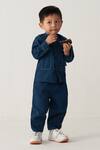Buy_Three_Blue Handloom , Applique Indigo Boys Pant Set _at_Aza_Fashions