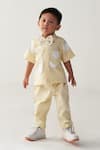 Buy_Three_Yellow Poplin Lemon Polka Shirt And Pant Set _at_Aza_Fashions