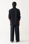 Shop_Three_Black , Handloom Applique, Embroidery Poppy Shirt And Pant _at_Aza_Fashions