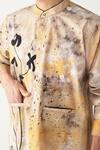 Buy_Three_Mustard Poplin Embroidery Painter Poppy Applique Shirt And Pant Set 
