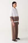Shop_Three_White Poplin Dip Dye Bomber Jacket Co-ord _Online_at_Aza_Fashions