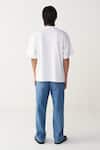 Shop_Three_White Cotton, Jersey Floral Patch Fringe T-shirt _at_Aza_Fashions