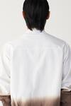 Shop_Three_White Poplin Dip Dye Bomber Jacket _at_Aza_Fashions