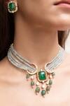 Buy_Joules by Radhika_Green Stones Calira Necklace Set_at_Aza_Fashions