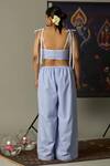 Shop_Quod_Blue Cotton Embroidery Breeze Striped Pant _at_Aza_Fashions