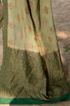 Buy_Naaritva India_Green Crepe Zari Hand Woven Light Pista Banarasi Saree With Running Blouse 