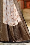 Buy_Naaritva India_Ivory Crepe, Chiffon, Silk Zari Hand Woven Banarasi Saree With Running Blouse 