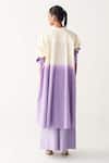 Shop_Three_Lavender Poplin Button-down Neck Dip-dye Tunic And Inverted Box Pleat Pant _at_Aza_Fashions
