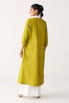 Shop_Three_Green Poplin Embroidery Collared Infinity Jacket Co-ord Set _at_Aza_Fashions