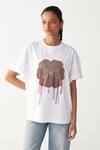Buy_Three_White Cotton, Jersey Applique Round Neck Floral Patch Fringe T-shirt _at_Aza_Fashions