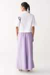 Three_White Poplin Beads, Fringe Collared Beaded Crop Shirt _Online_at_Aza_Fashions