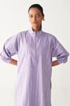 Shop_Three_Lavender Poplin Embroidery High Neck U-yoke Tunic _Online_at_Aza_Fashions