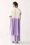 Shop_Three_Lavender Poplin Button-down Neck Dip-dye Side Tunic _at_Aza_Fashions