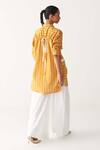 Buy_Three_Mustard Collared Yellow Drawstring Shirt _Online_at_Aza_Fashions