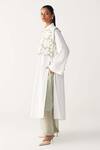 Buy_Three_Mint Organza, Poplin Applique Collared Floral Crop Overlay _Online_at_Aza_Fashions