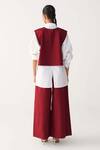 Shop_Three_Mauve Poplin Beads, Embroidery Collared Patch Overlay _at_Aza_Fashions