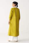 Shop_Three_Green Poplin Embroidery Collared Infinity Jacket _at_Aza_Fashions