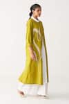 Shop_Three_Green Poplin Embroidery Collared Infinity Jacket _Online_at_Aza_Fashions