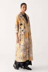 Three_Multi Color Poplin Applique Collared Painter Print Full Length Jacket _Online_at_Aza_Fashions