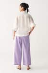 Shop_Three_Ivory Chanderi Embroidery Round Neck Floral Fringe Bomber Jacket _at_Aza_Fashions