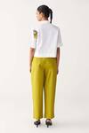 Shop_Three_Green Poplin Lime Three Pleat Trouser _at_Aza_Fashions