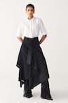 Buy_Three_Black Handloom Cotton Embroidery Handkerchief Skirt _at_Aza_Fashions