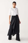 Buy_Three_Black Handloom Cotton Embroidery Handkerchief Skirt _Online_at_Aza_Fashions