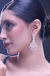Shop_Nazaakat By Samara Singh_White American Diamond Earrings _Online_at_Aza_Fashions