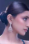 Nazaakat By Samara Singh_White American Diamond Earrings _at_Aza_Fashions
